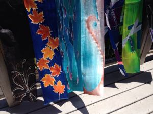 Hibiscus in Black, Falling Leaves, Aqua Motion, Breath, Dragonfly in blue, Dragonfly in green